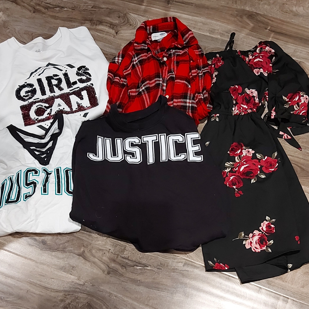 ** 3 Listings $40**          Justice Girls Graphic Tees - White, Black, Red